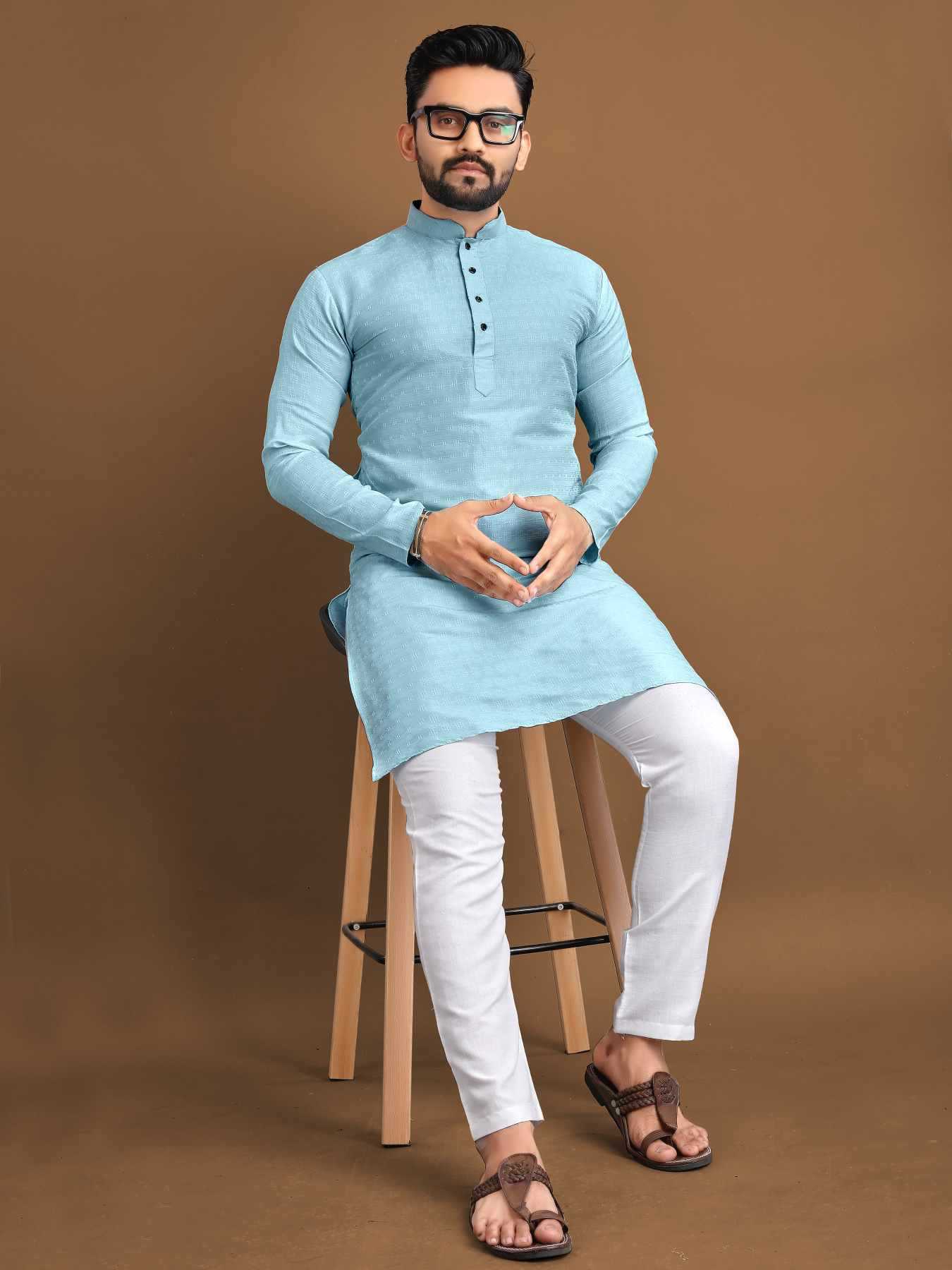 YNF Wholesale Jacquard Mens Kurtas KESH747 POSHAK | Surat Manufacturer