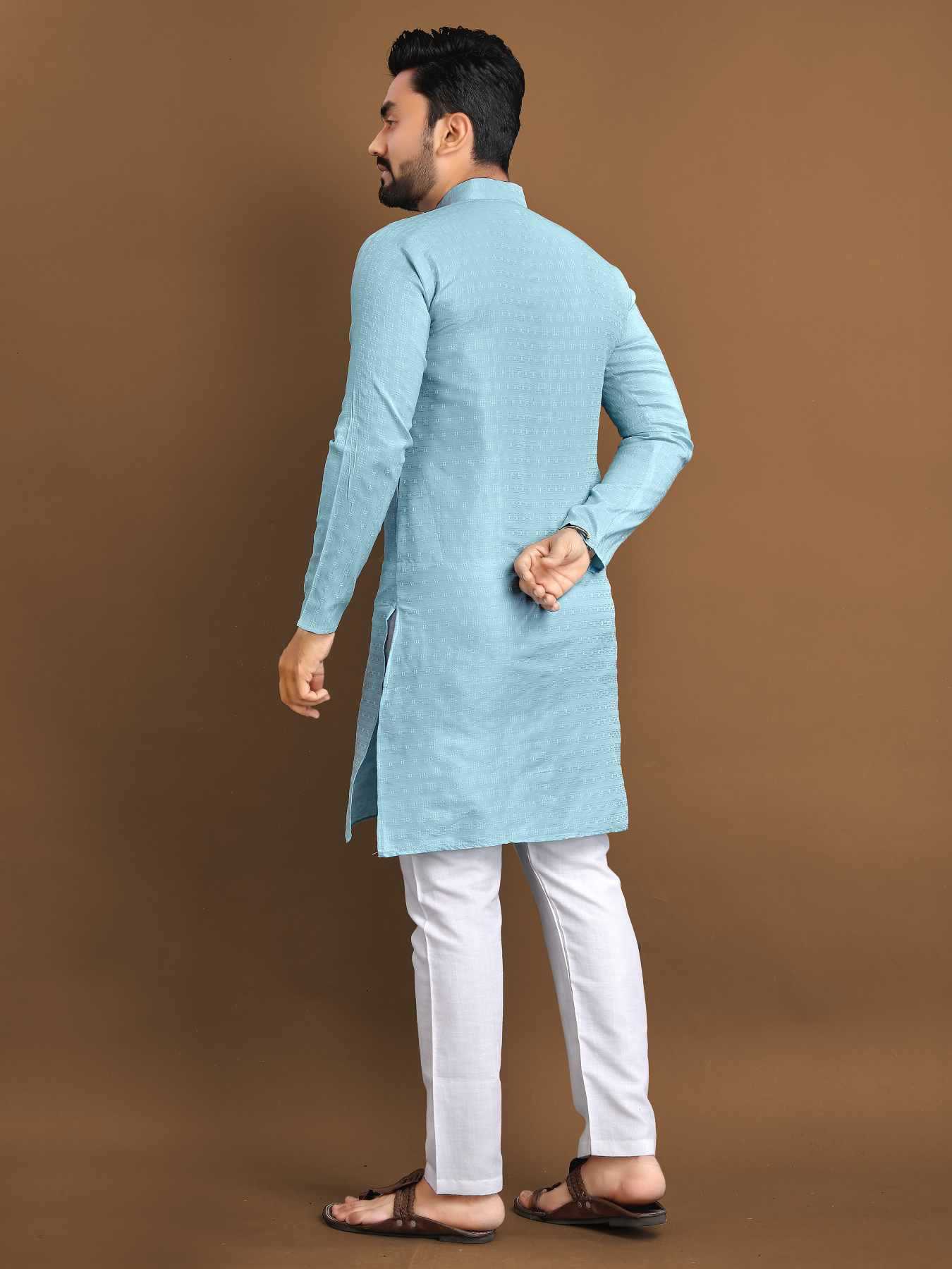 YNF Wholesale Jacquard Mens Kurtas KESH747 POSHAK | Surat Manufacturer