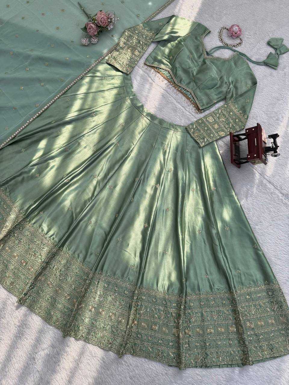 YNF Wholesale Japan Sartin Designer Lehenga RIN162 395 | Surat Manufacturer
