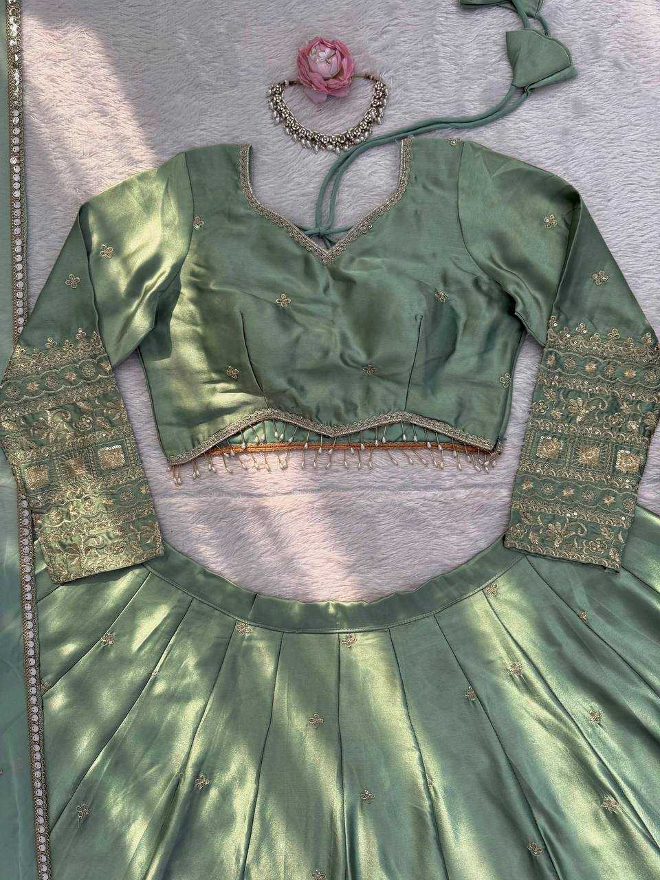 YNF Wholesale Japan Sartin Designer Lehenga RIN162 395 | Surat Manufacturer