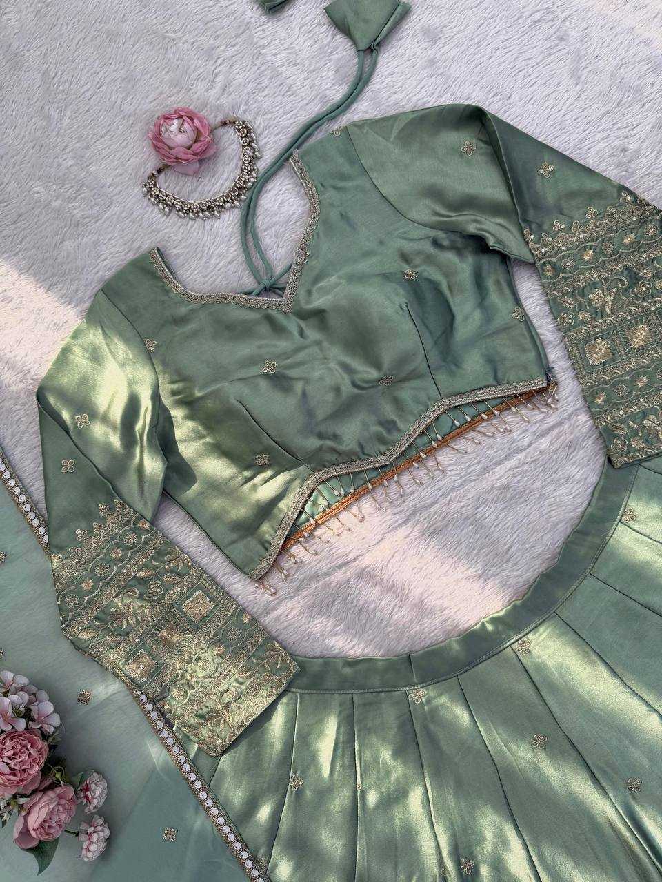 YNF Wholesale Japan Sartin Designer Lehenga RIN162 395 | Surat Manufacturer