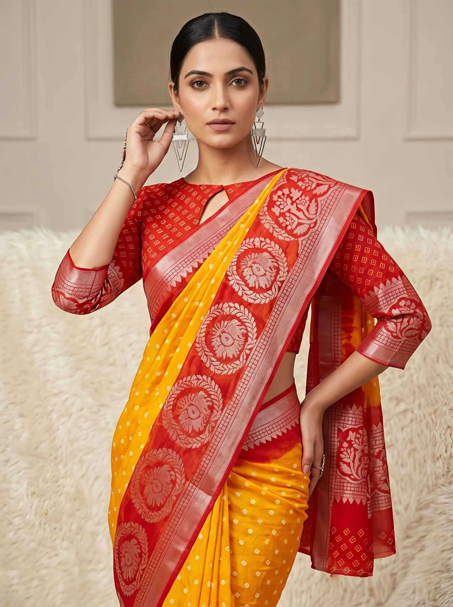 YNF Wholesale Kora Silk Kora Silk Sarees KESH673 GOLD DUST BRASSO | Surat Manufacturer