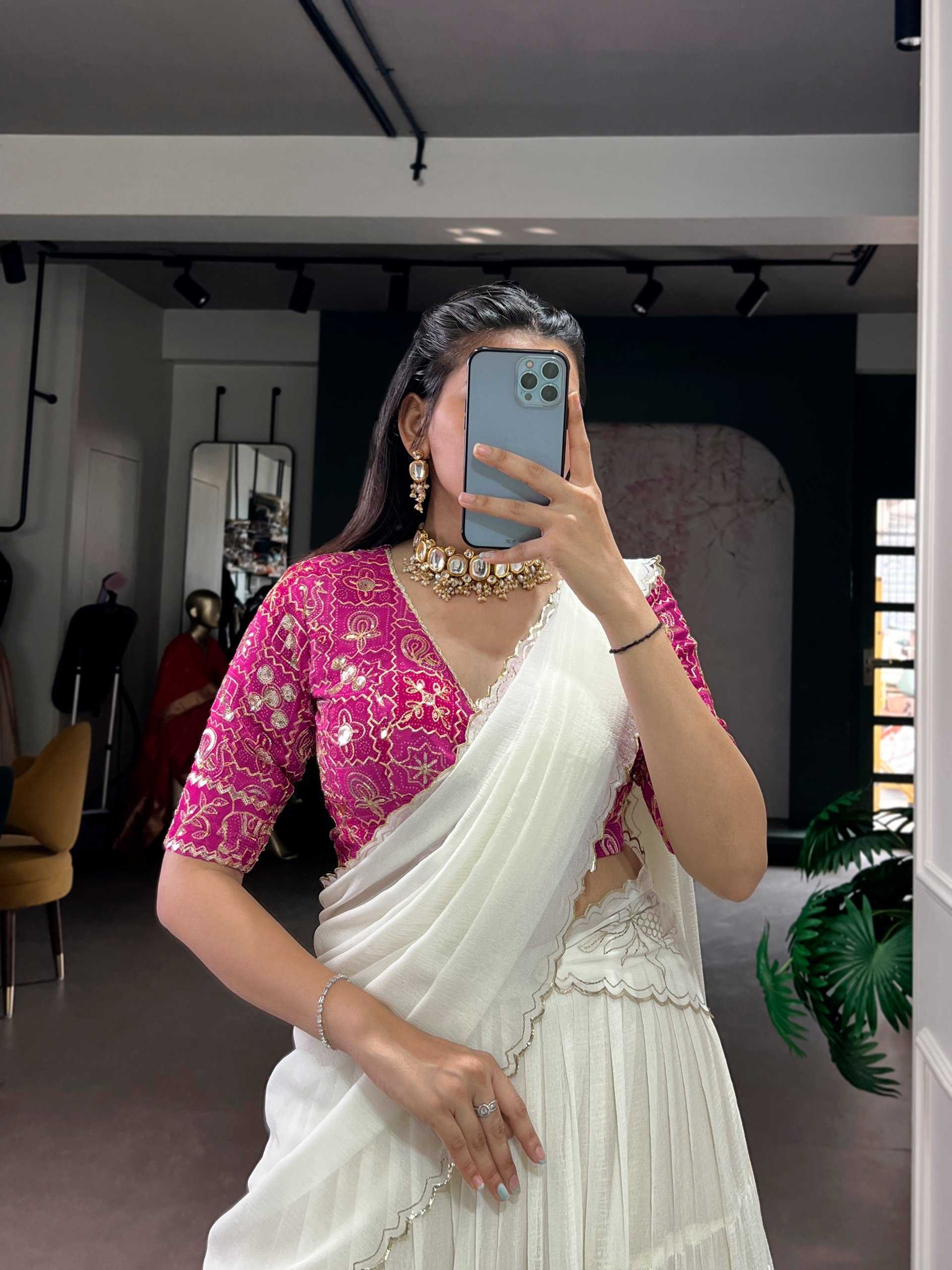 YNF Wholesale Lehriya Foil Designer Lehenga KESH134 LNB1009WHT | Surat Manufacturer