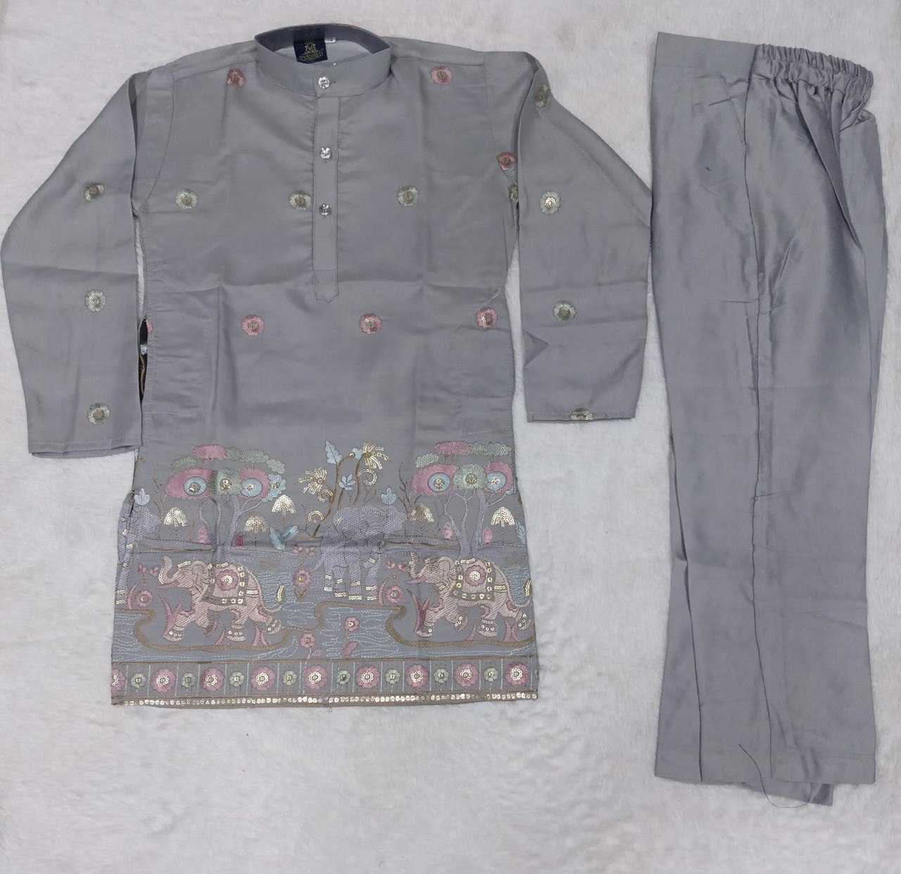 YNF Wholesale Malay Satin Silk Boys Kurta Pyjama KESH650 AI | Surat Manufacturer