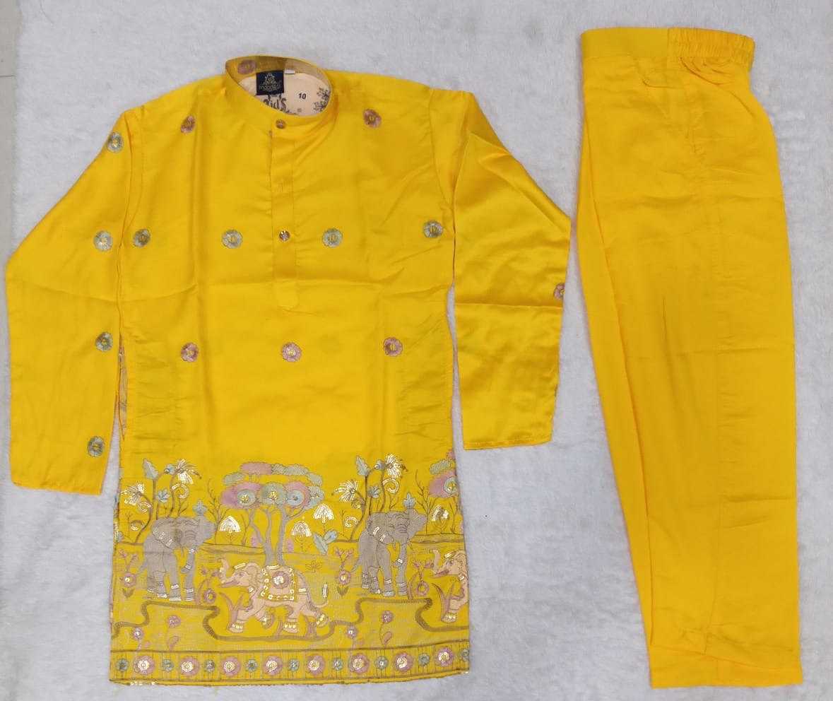 YNF Wholesale Malay Satin Silk Boys Kurta Pyjama KESH650 AI | Surat Manufacturer