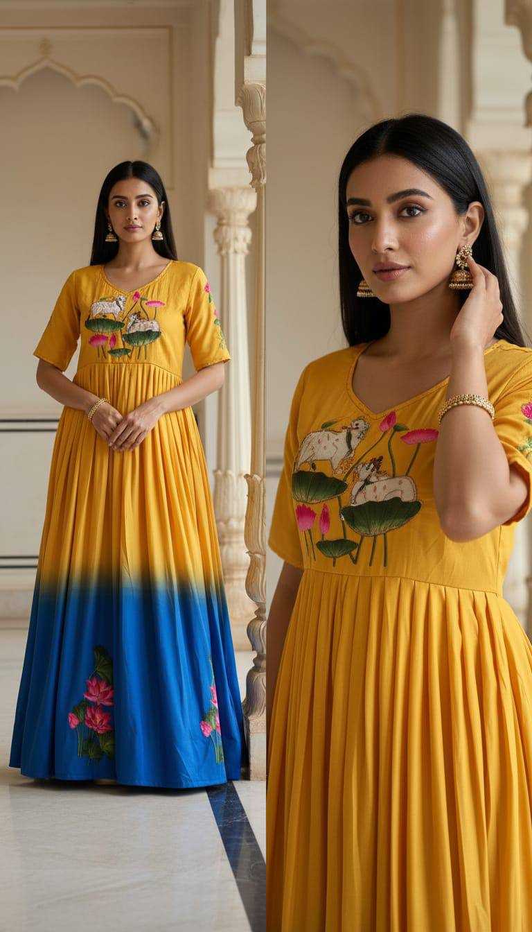 YNF Wholesale Maslin Fancy Gowns KESH485 122 | Surat Manufacturer
