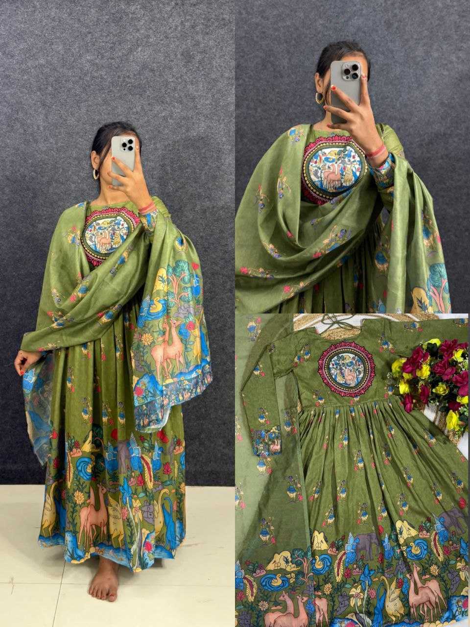 YNF Wholesale Muslin Printed Gowns KESH103 ANIMAL | Surat Manufacturer