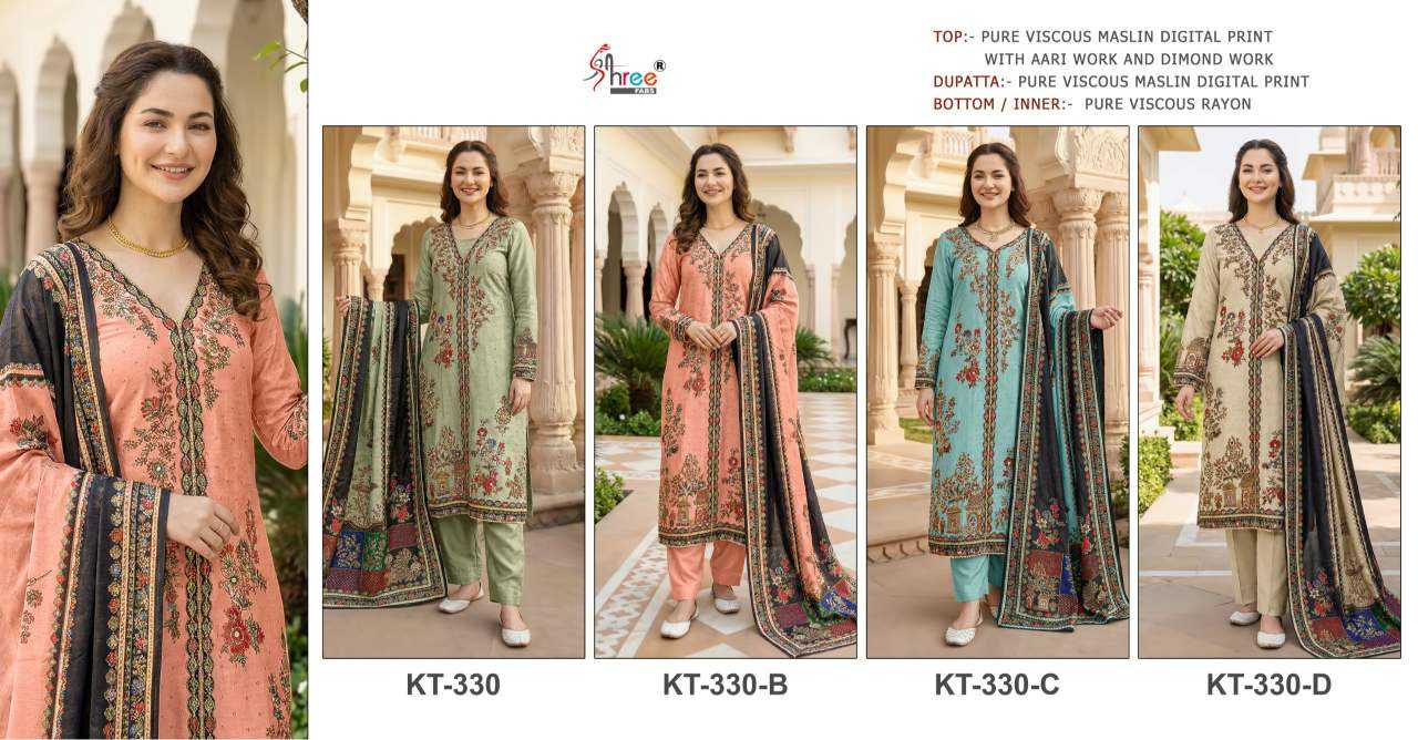YNF Wholesale Muslin Printed Suits KESH677 Shree Fab KT 330 | Surat Manufacturer