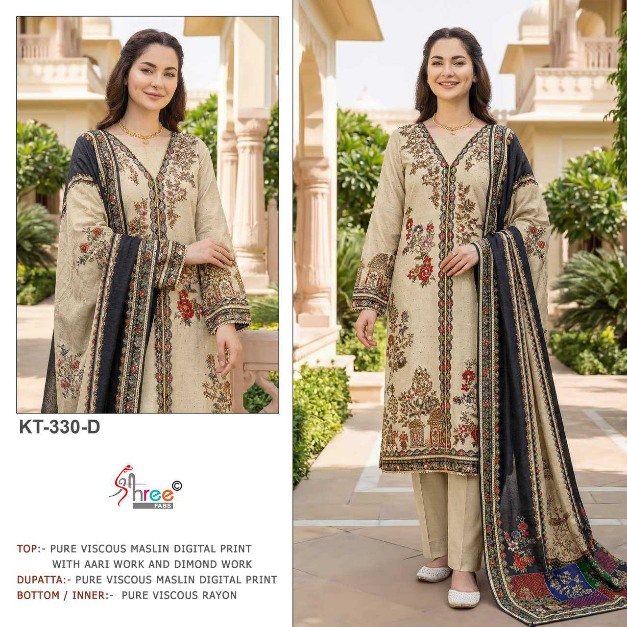YNF Wholesale Muslin Printed Suits KESH677 Shree Fab KT 330 | Surat Manufacturer