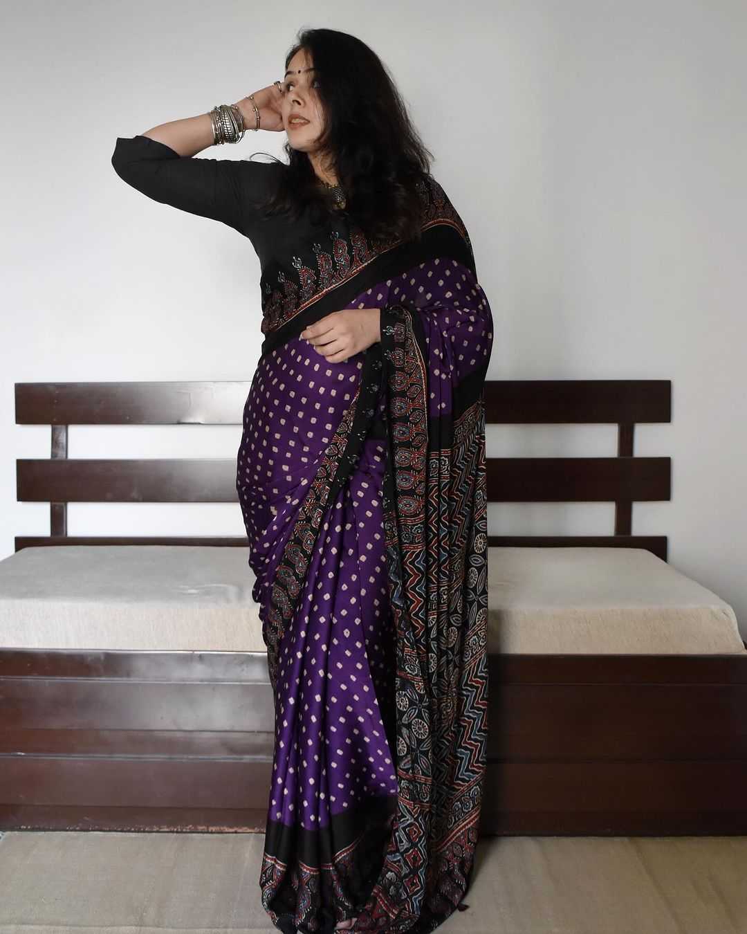 YNF Wholesale Muslin Silk Hand Block Printed Silk Saree KESH682 Aamira | Surat Manufacturer