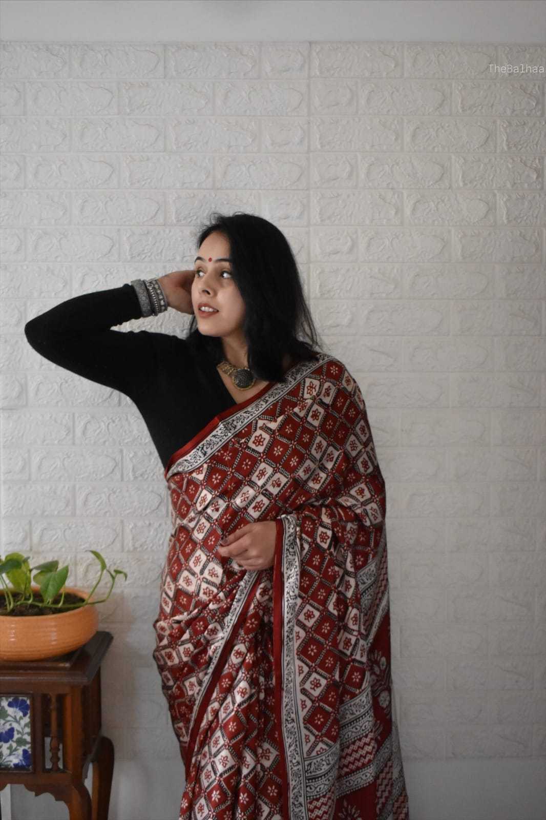YNF Wholesale Muslin Silk Hand Block Printed Silk Saree KESH682 Aamira | Surat Manufacturer