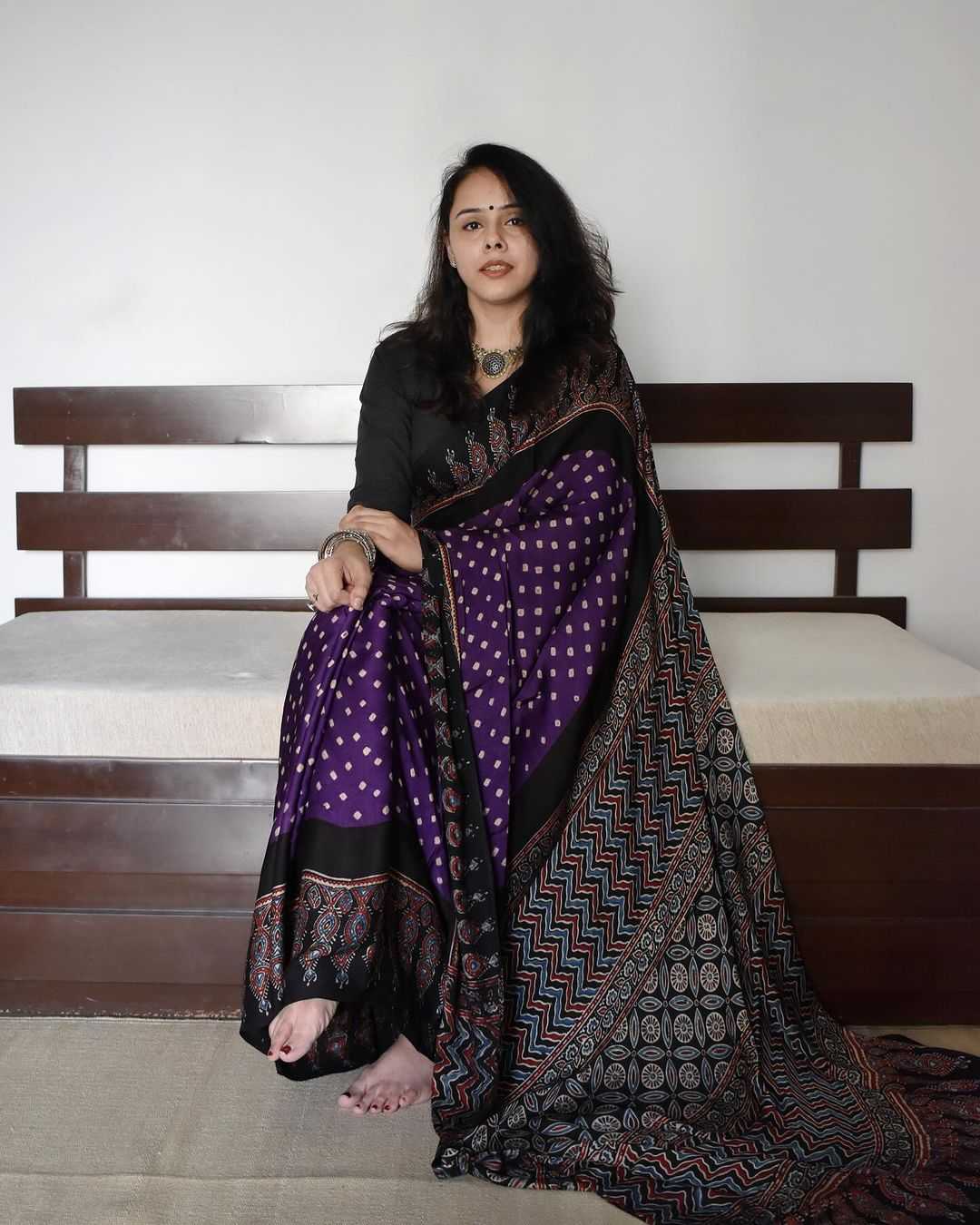 YNF Wholesale Muslin Silk Hand Block Printed Silk Saree KESH682 Aamira | Surat Manufacturer