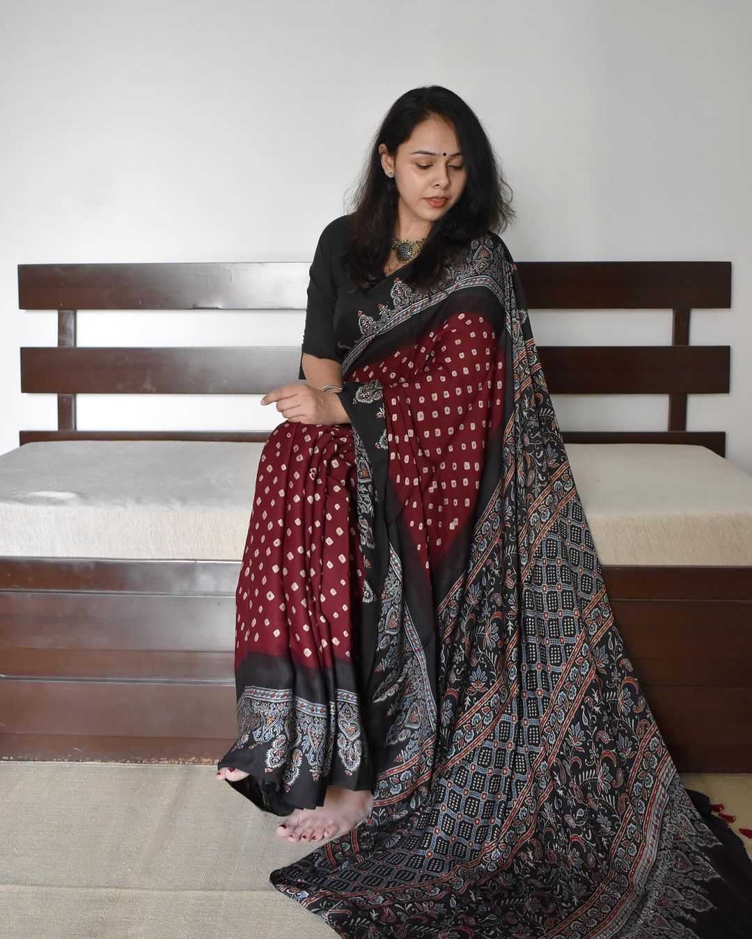 YNF Wholesale Muslin Silk Hand Block Printed Silk Saree KESH682 Aamira | Surat Manufacturer