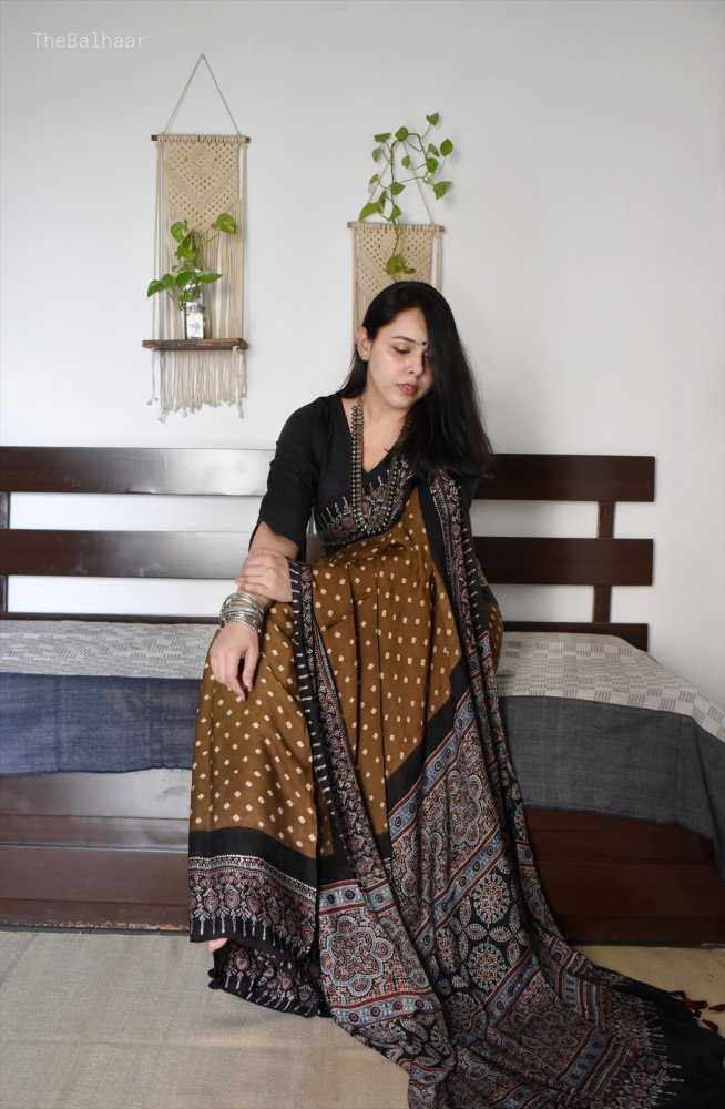 YNF Wholesale Muslin Silk Hand Block Printed Silk Saree KESH682 Aamira | Surat Manufacturer