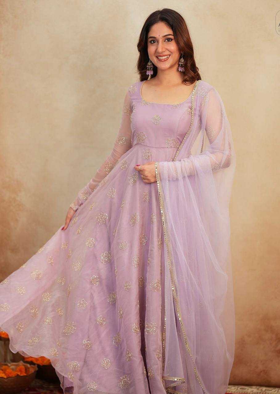 YNF Wholesale Organza Embroidery Gowns KESH104 TD-6096 | Surat Manufacturer
