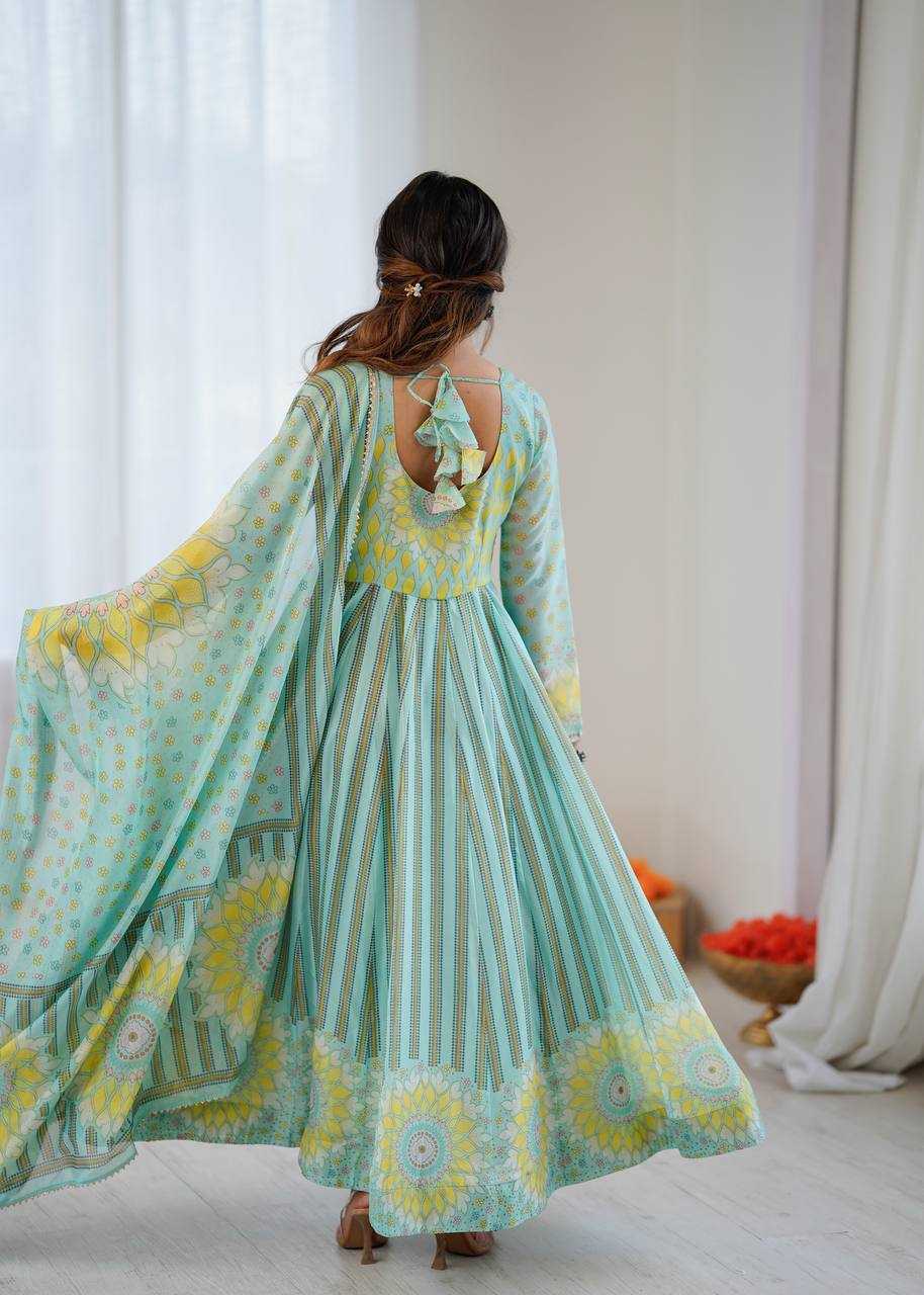YNF Wholesale Organza Printed Gowns KESH617 40 | Surat Manufacturer