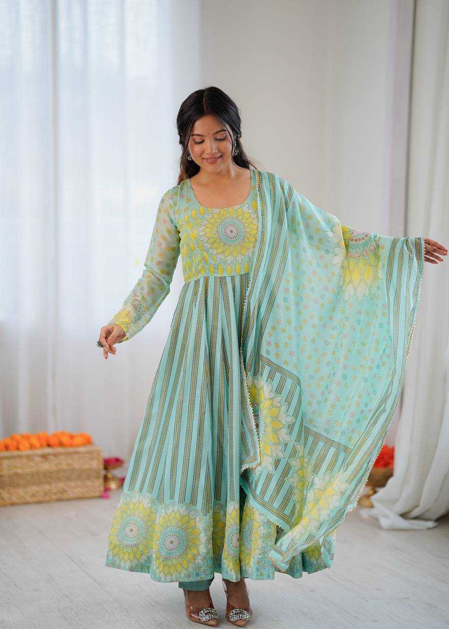 YNF Wholesale Organza Printed Gowns KESH617 40 | Surat Manufacturer