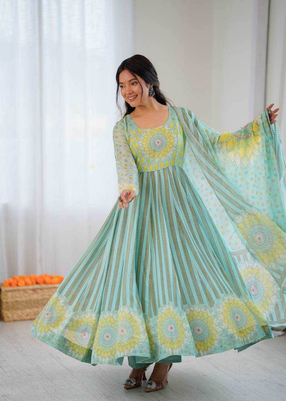 YNF Wholesale Organza Printed Gowns KESH617 40 | Surat Manufacturer