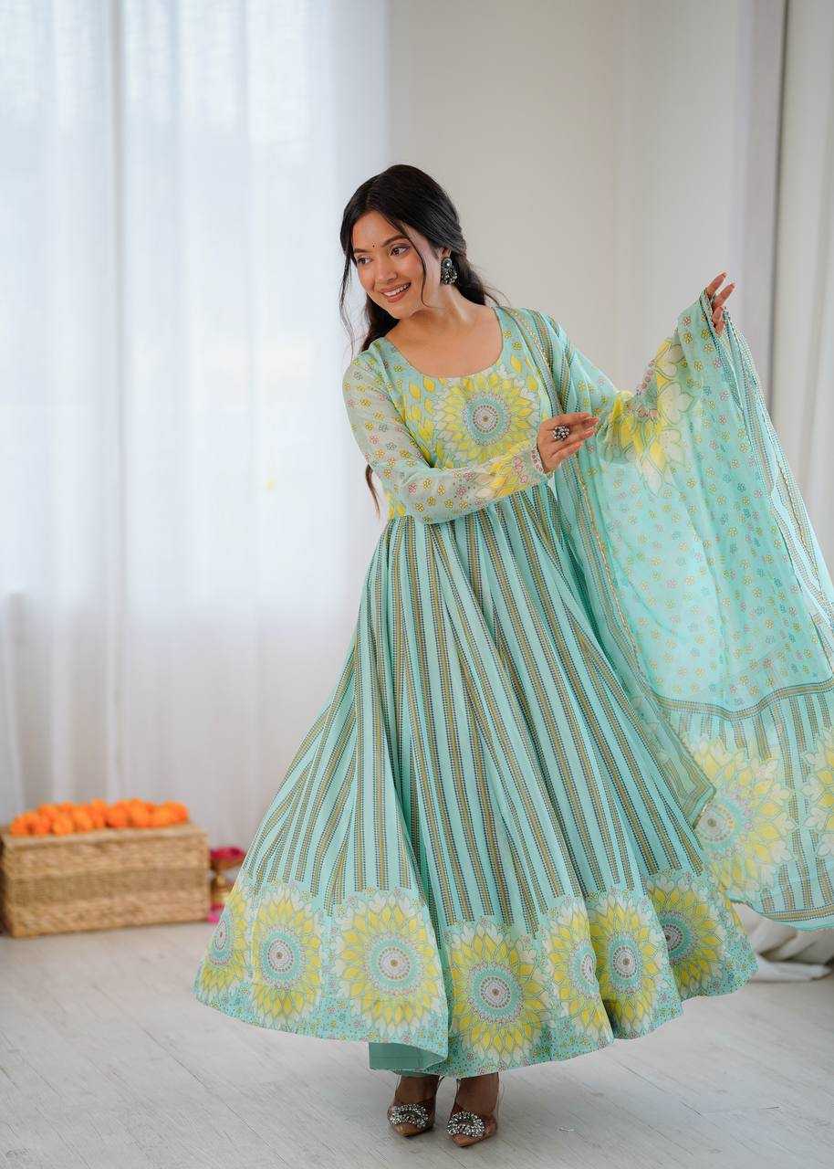 YNF Wholesale Organza Printed Gowns KESH617 40 | Surat Manufacturer