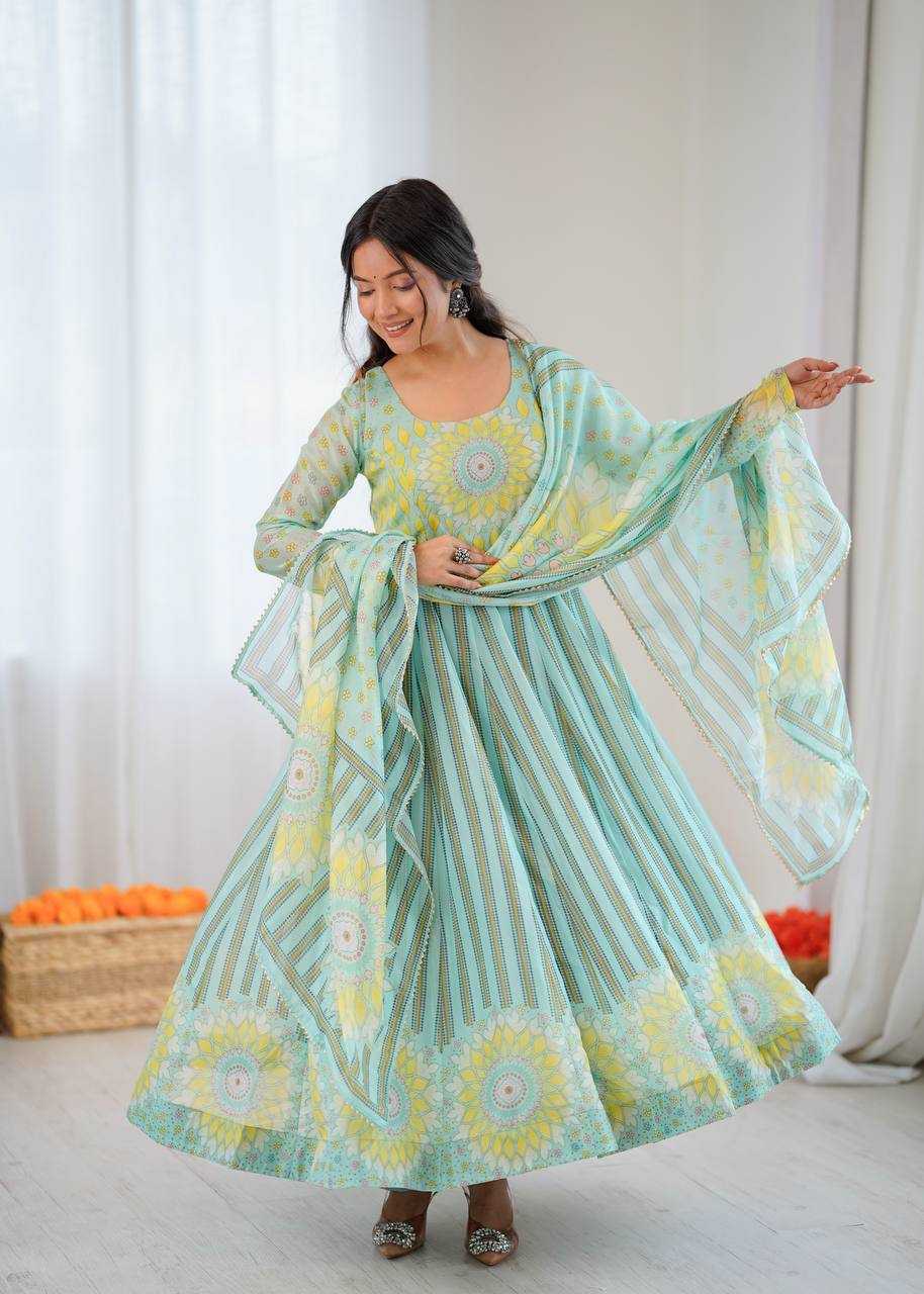 YNF Wholesale Organza Printed Gowns KESH617 40 | Surat Manufacturer