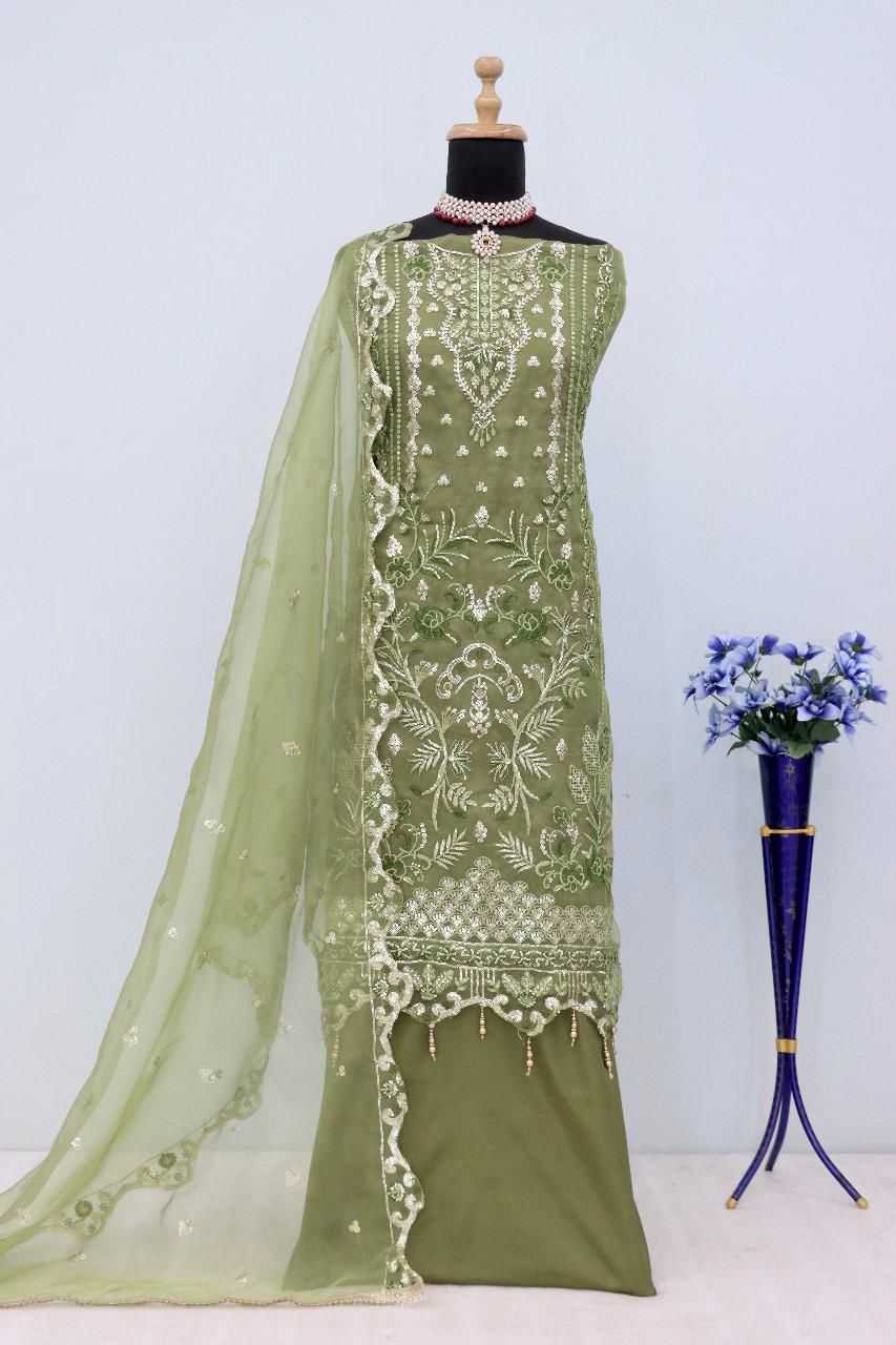 YNF Wholesale Organza Unstitched Suits RIN236 1305 | Surat Manufacturer