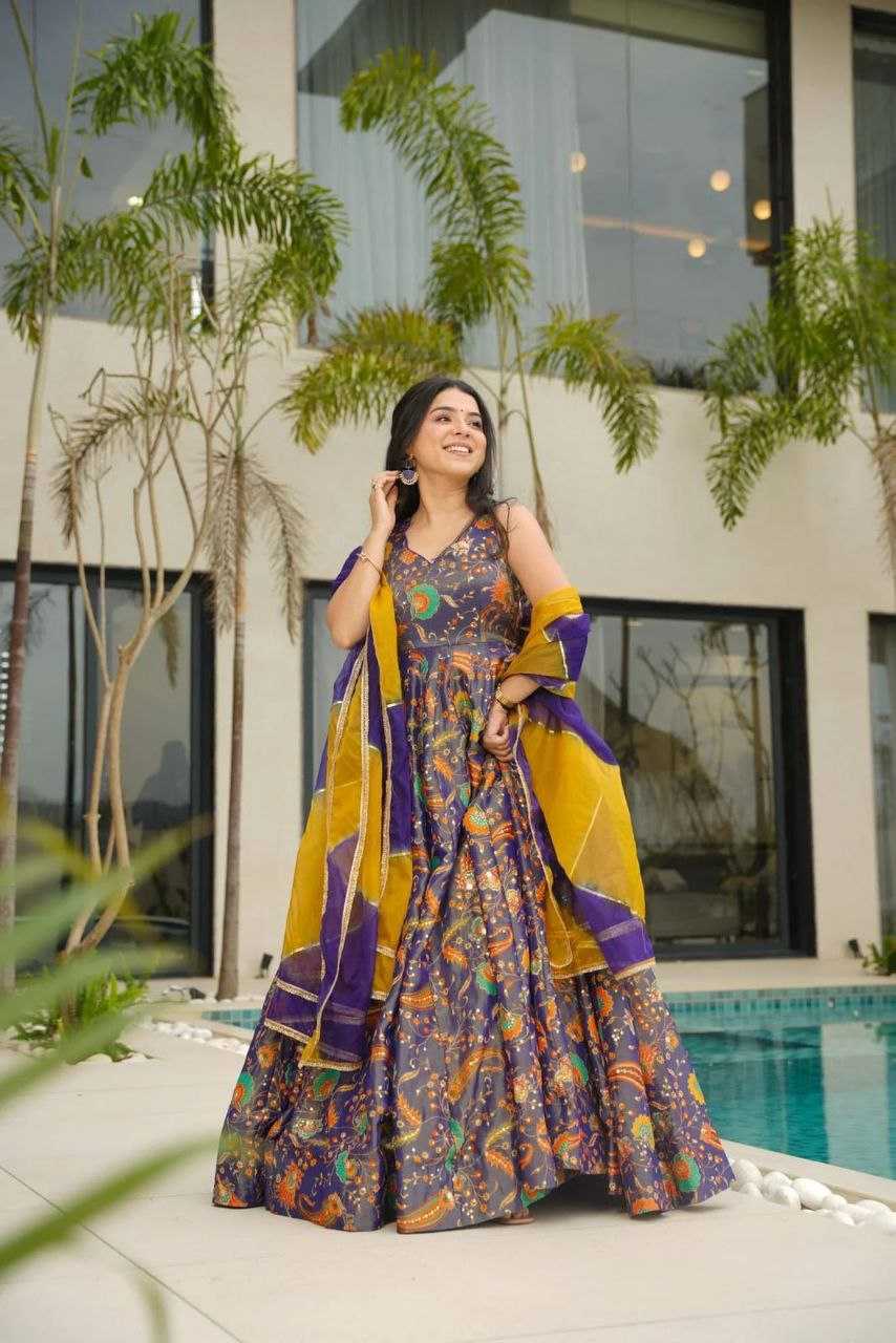 YNF Wholesale Organza Silk Printed Gowns KESH154 1157 | Surat Manufacturer