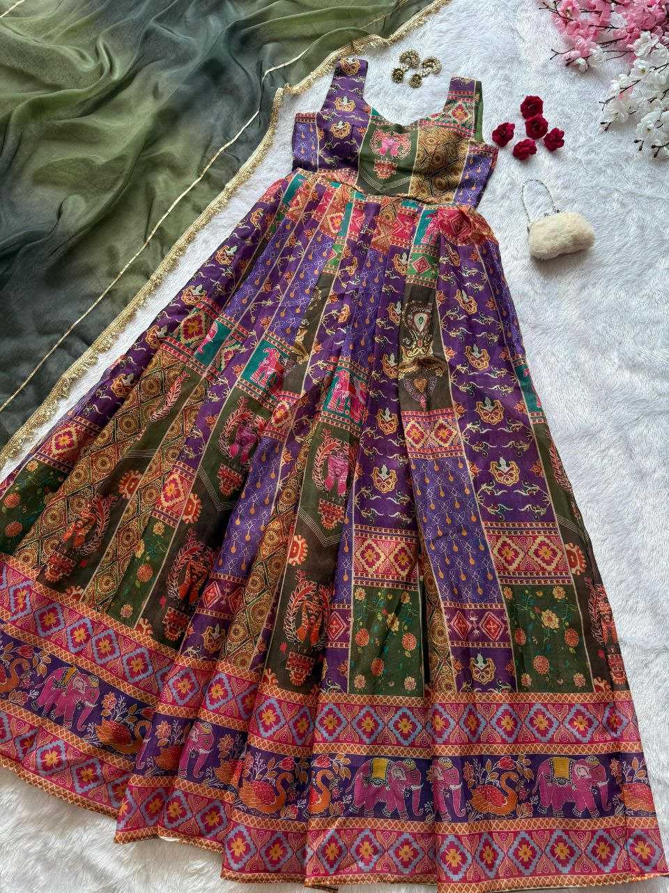 YNF Wholesale Organza Silk Printed Gowns KESH154 1191 | Surat Manufacturer