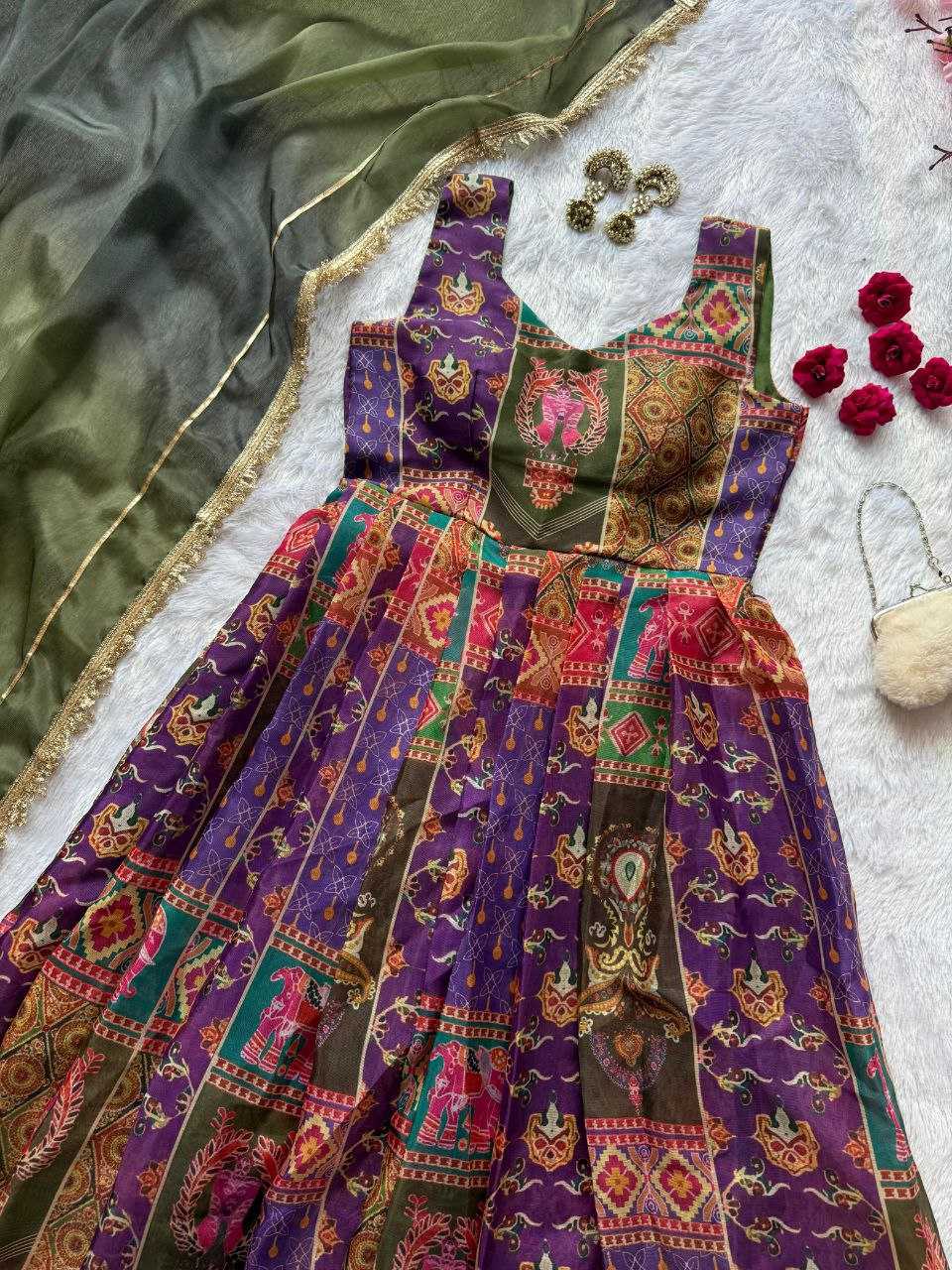YNF Wholesale Organza Silk Printed Gowns KESH154 1191 | Surat Manufacturer