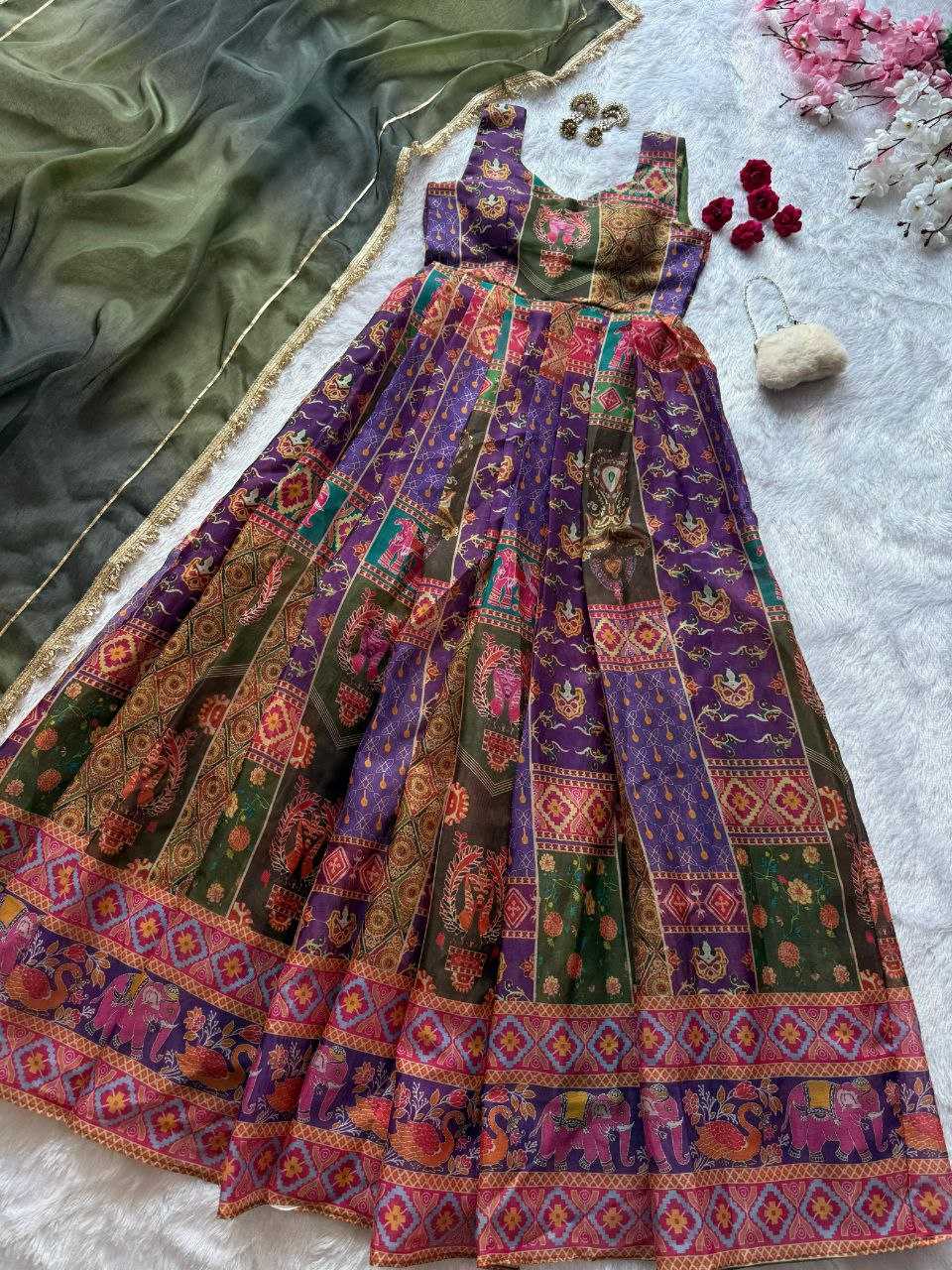 YNF Wholesale Organza Silk Printed Gowns KESH154 1191 | Surat Manufacturer