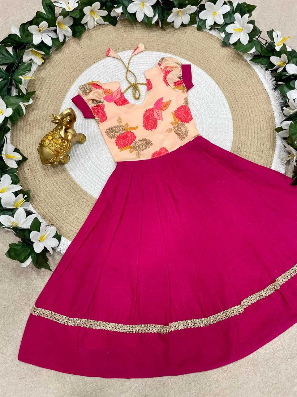 YNF Wholesale Pure Cotton Kids Gown KESH505 Pinkky | Surat Manufacturer