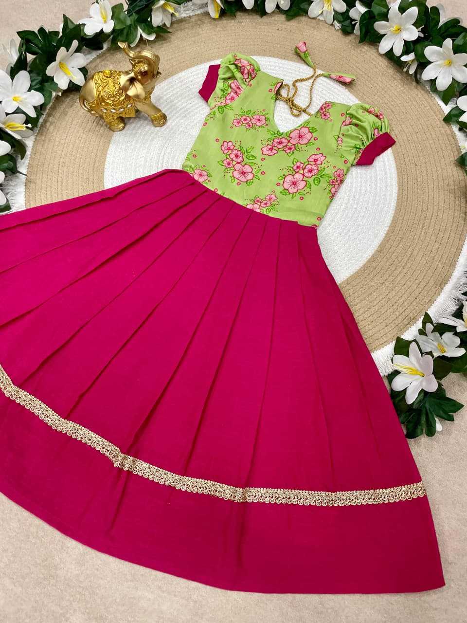 YNF Wholesale Pure Cotton Kids Gown KESH505 Pinkky | Surat Manufacturer