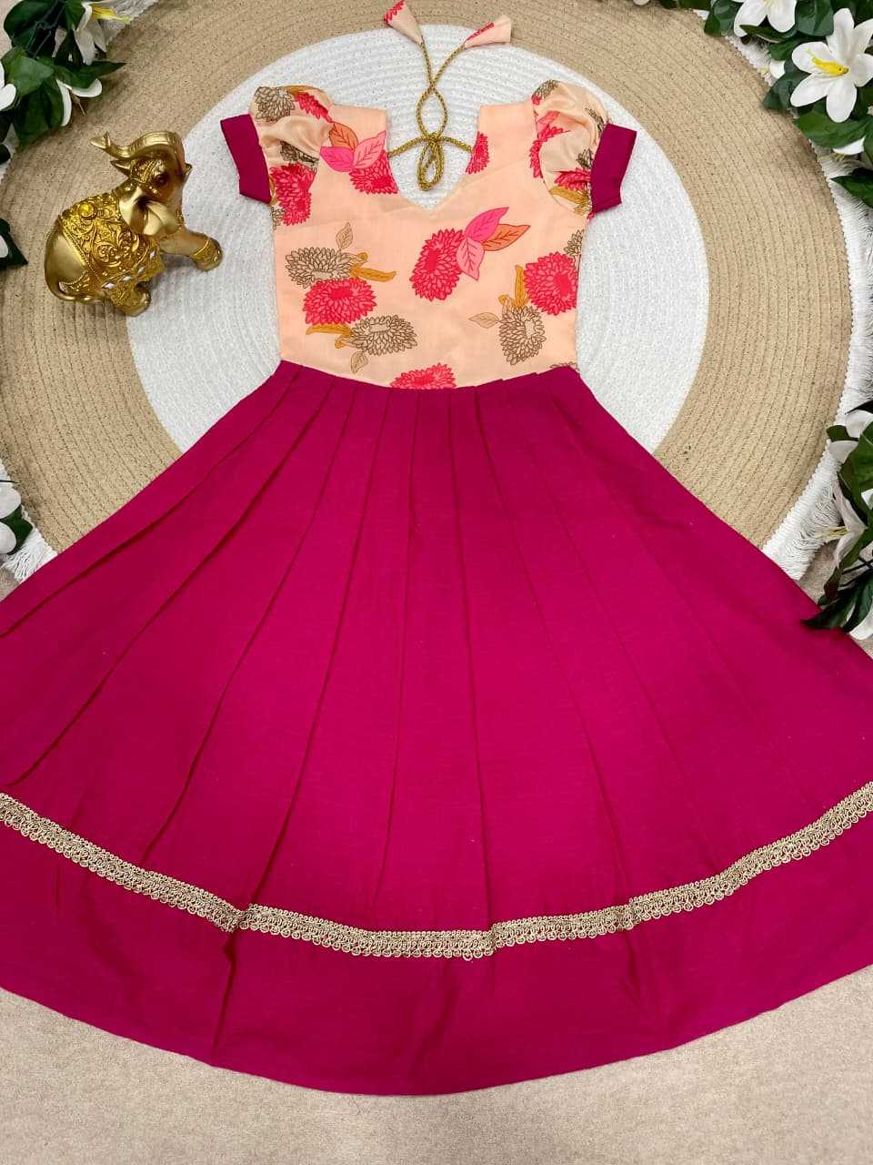 YNF Wholesale Pure Cotton Kids Gown KESH505 Pinkky | Surat Manufacturer