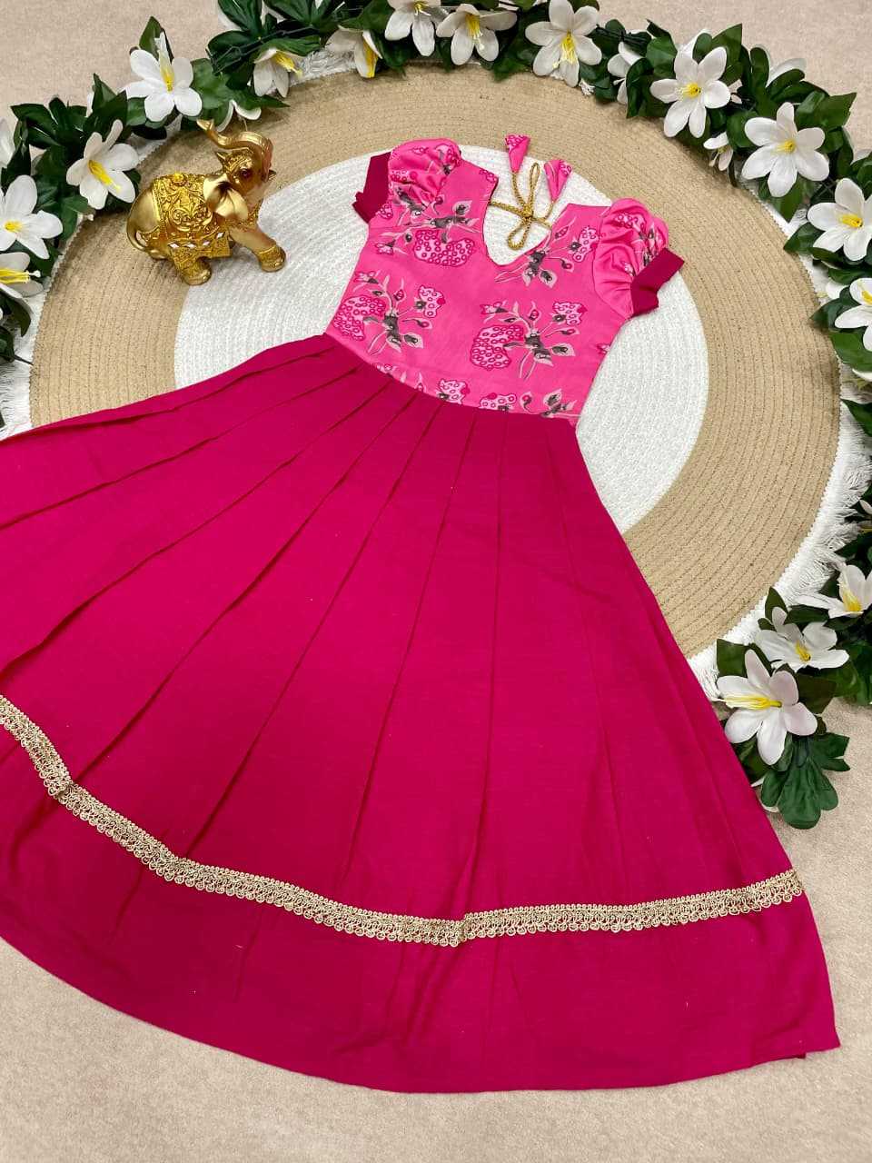 YNF Wholesale Pure Cotton Kids Gown KESH505 Pinkky | Surat Manufacturer