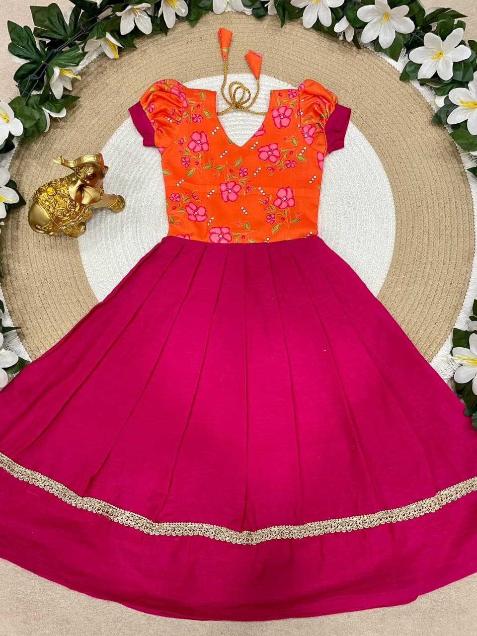 YNF Wholesale Pure Cotton Kids Gown KESH505 Pinkky | Surat Manufacturer