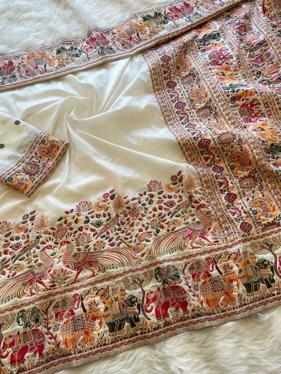 YNF Wholesale Pure Pashmina Zari Border Silk Sarees KESH484 121 | Surat Manufacturer