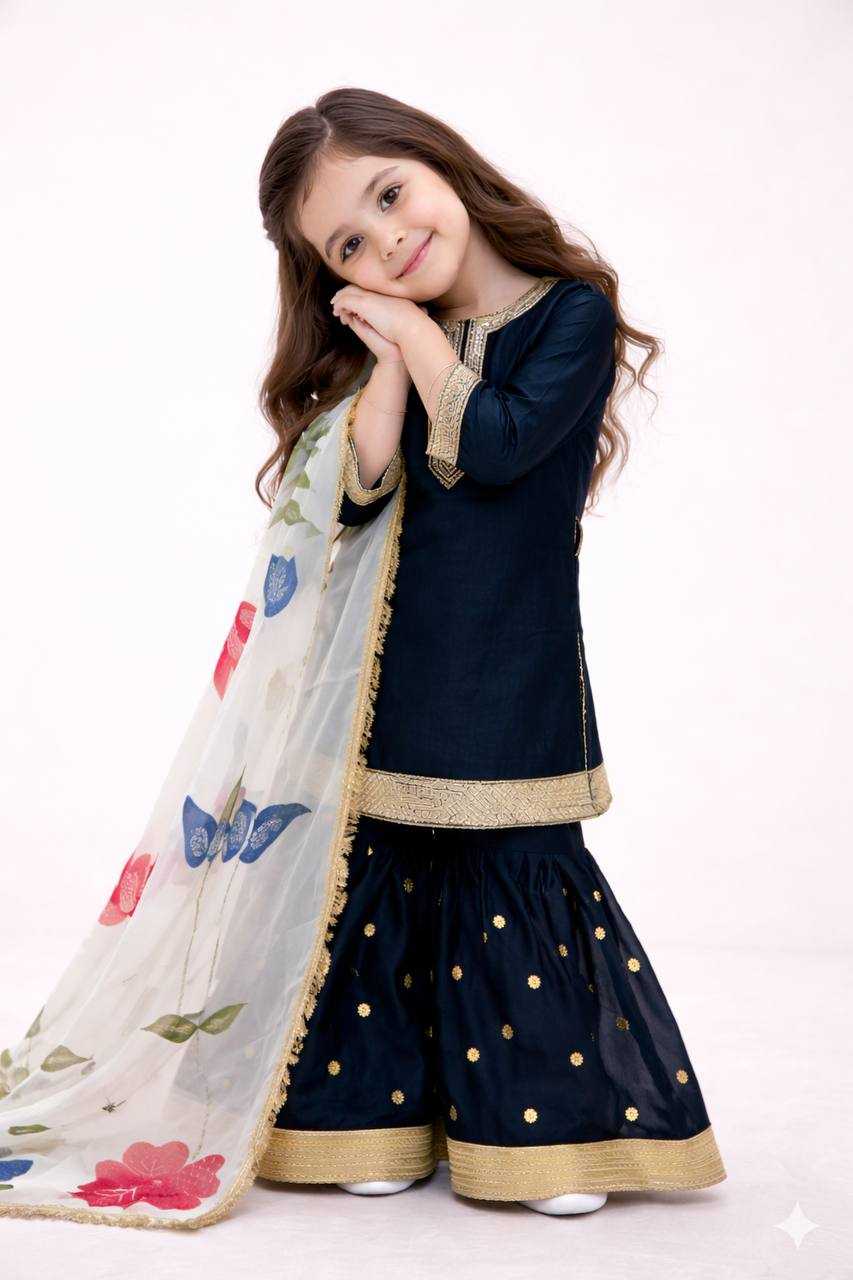 YNF Wholesale Pure Silk Kids Sharara KESH415 243 | Surat Manufacturer