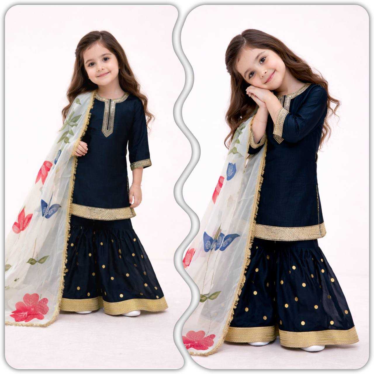 YNF Wholesale Pure Silk Kids Sharara KESH415 243 | Surat Manufacturer