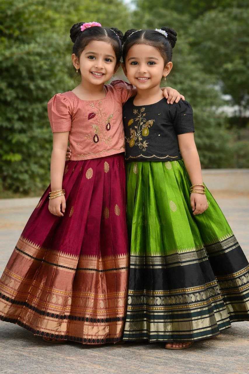 YNF Wholesale Pure Silk Kids Lehenga RIN161 PIC | Surat Manufacturer