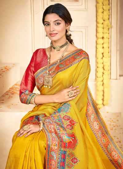 Ynf Russian Silk  Sarees Wholesale Printed Sarees Striped Sarees Festive Sarees Manufacturer - YNF Online
