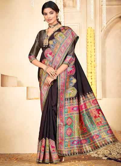 Ynf Russian Silk  Sarees Wholesale Printed Sarees Striped Sarees Festive Sarees Manufacturer - YNF Online