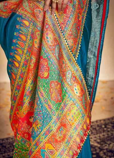 Ynf Russian Silk  Sarees Wholesale Printed Sarees Striped Sarees Festive Sarees Manufacturer - YNF Online