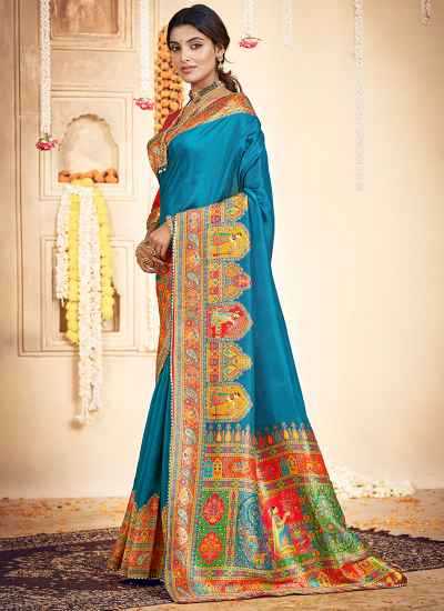 Ynf Russian Silk  Sarees Wholesale Printed Sarees Striped Sarees Festive Sarees Manufacturer - YNF Online