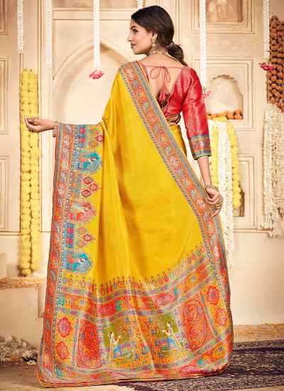 Ynf Russian Silk  Sarees Wholesale Printed Sarees Striped Sarees Festive Sarees Manufacturer - YNF Online