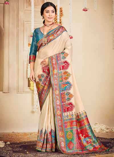 Ynf Russian Silk  Sarees Wholesale Printed Sarees Striped Sarees Festive Sarees Manufacturer - YNF Online