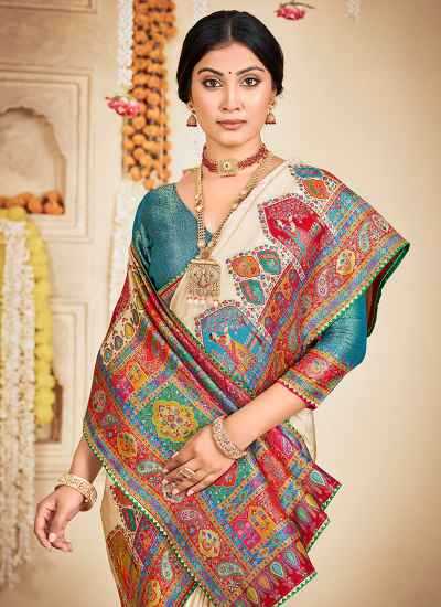 Ynf Russian Silk  Sarees Wholesale Printed Sarees Striped Sarees Festive Sarees Manufacturer - YNF Online