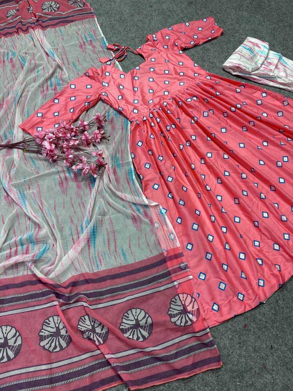 YNF Wholesale Satin Printed Gowns KESH526 2029 | Surat Manufacturer