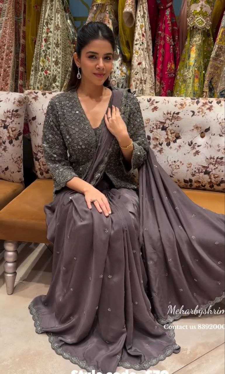 YNF Wholesale Satin Crape Satin Sarees KESH591 250 | Surat Manufacturer