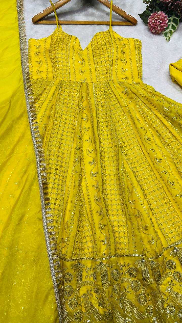 YNF Wholesale Tabby Silk Organza Embroidery Gowns KESH104 TD-6118 | Surat Manufacturer