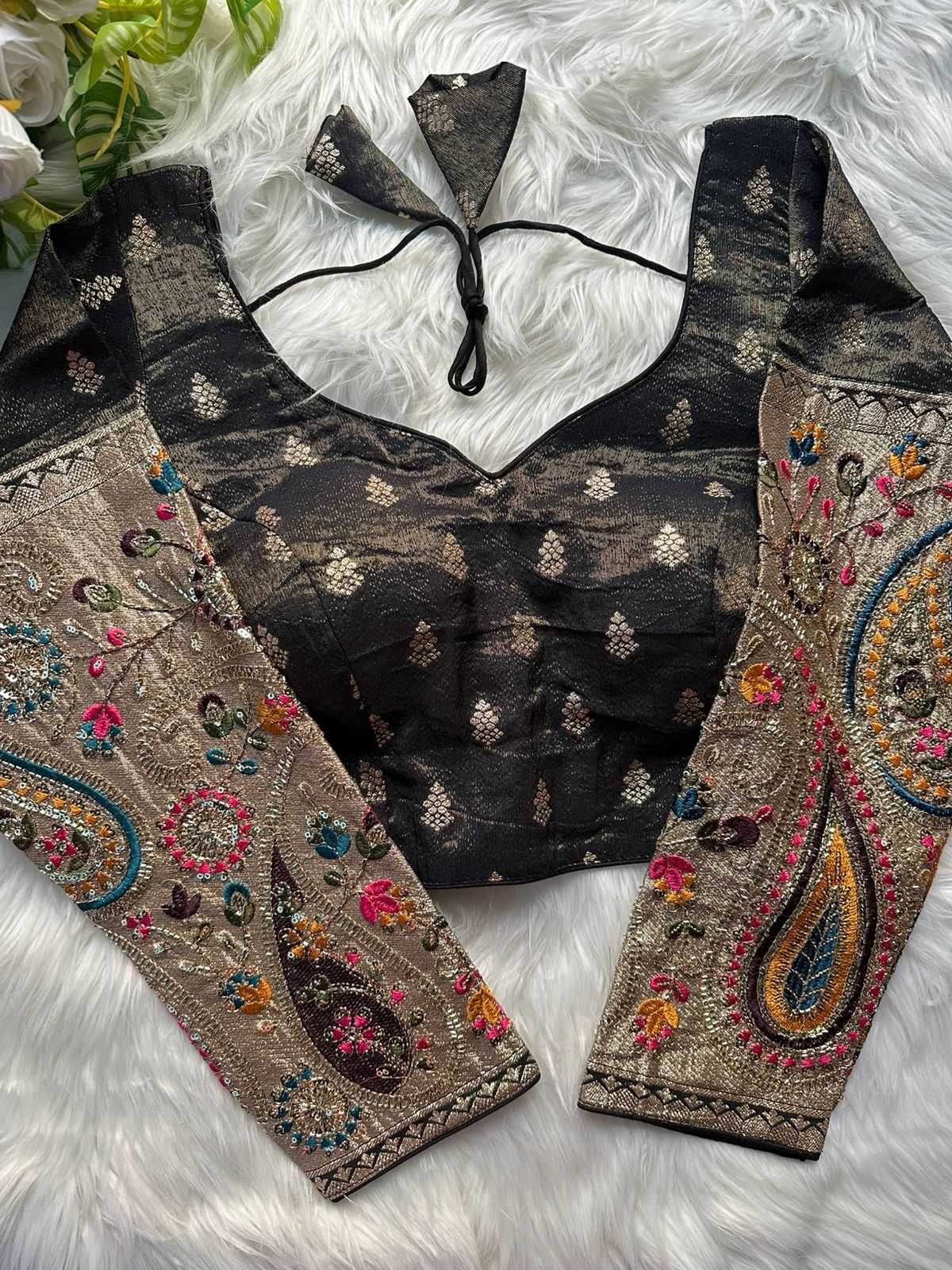 Ynf Tissue  Readymade Blouses Festive Collections Wholesale Designer Blouse Embroidered Blouses Navratri Blouses Manufacturer - YNF Online