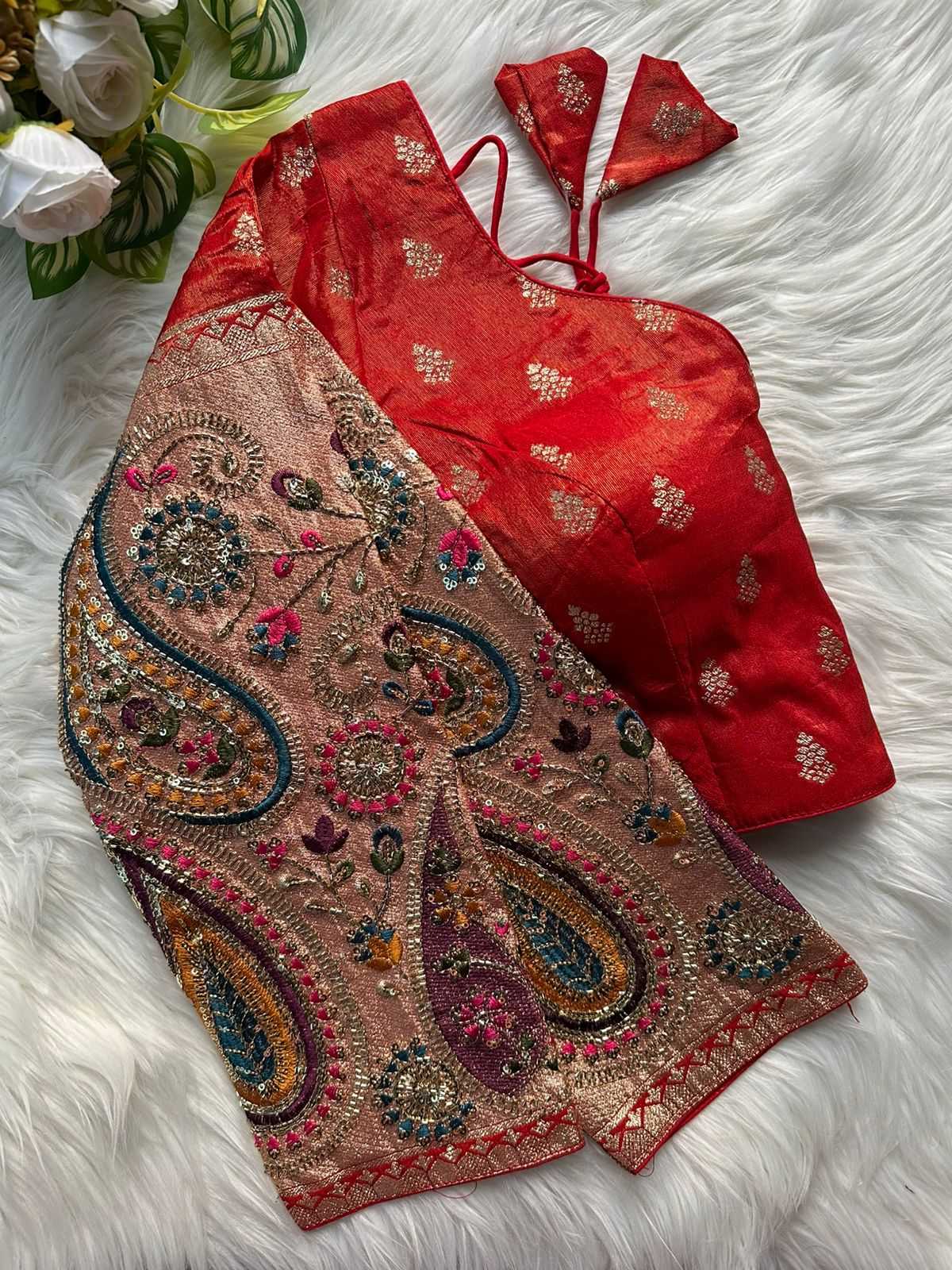 Ynf Tissue  Readymade Blouses Festive Collections Wholesale Designer Blouse Embroidered Blouses Navratri Blouses Manufacturer - YNF Online